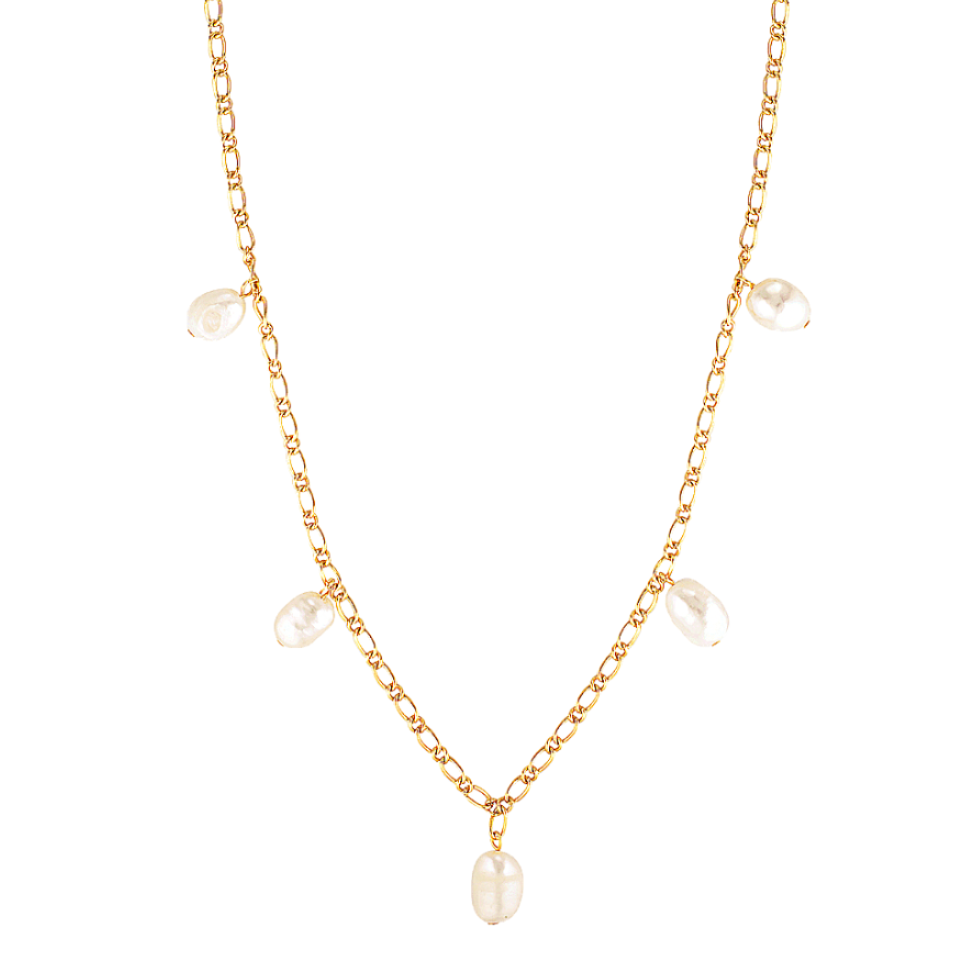 freshwater pearl necklace gold