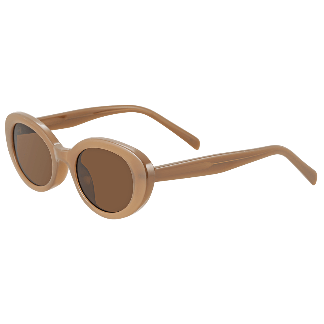 Mocha almond shaped sunglasses from the side view