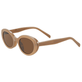 Mocha almond shaped sunglasses from the side view