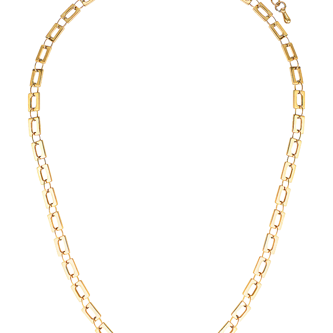 gold filled  square link necklace