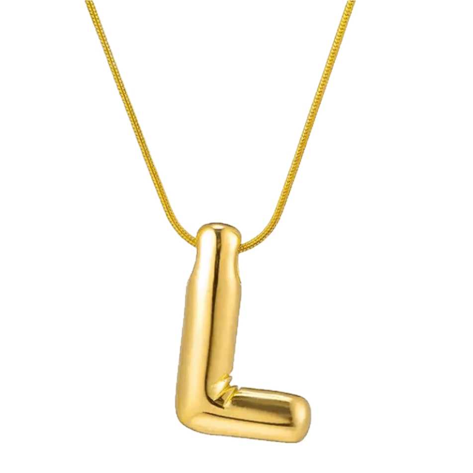 K letter in gold on a gold fill chain 