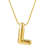 K letter in gold on a gold fill chain 