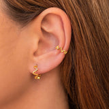 Gold vermeil zig zag style everyday hoops