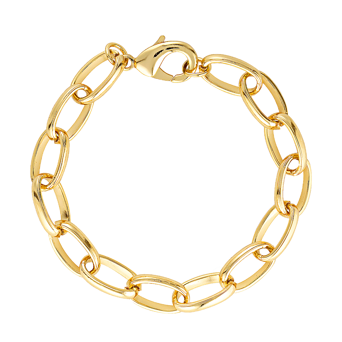 gold filled large chain link bracelet 