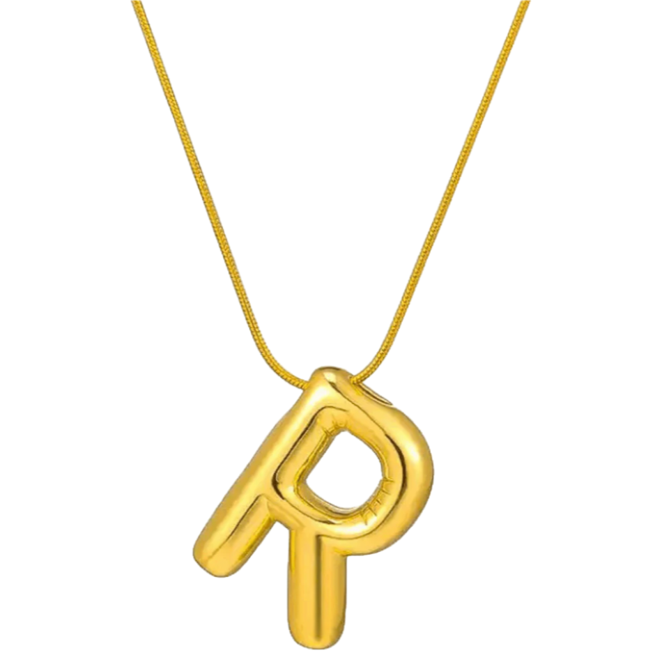 Bubble Initial letter alphabet in gold 