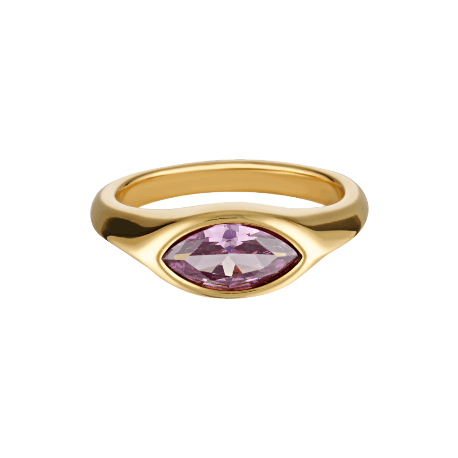 Purple gemstone gold ring