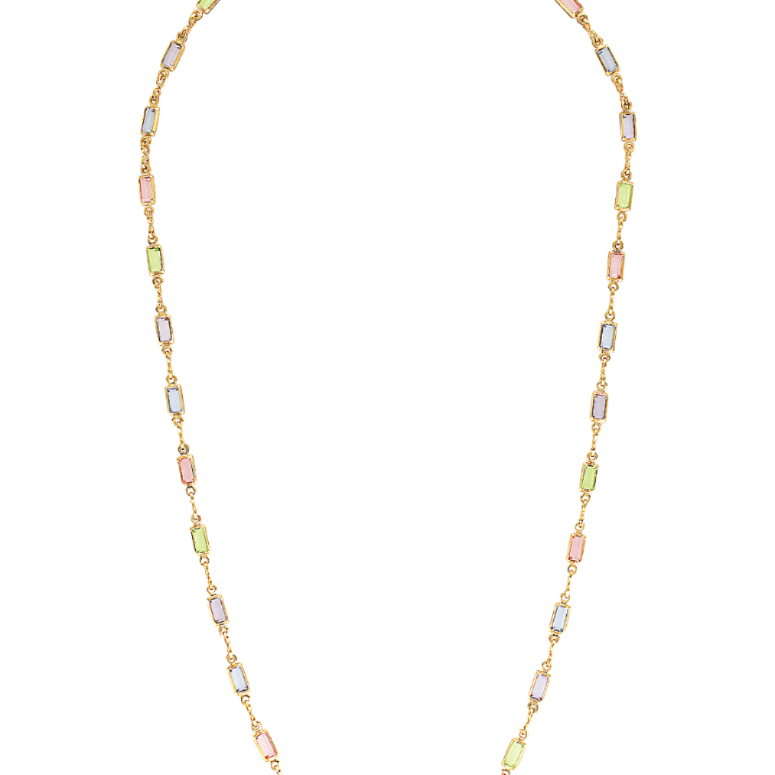 rainbow glass gem necklace