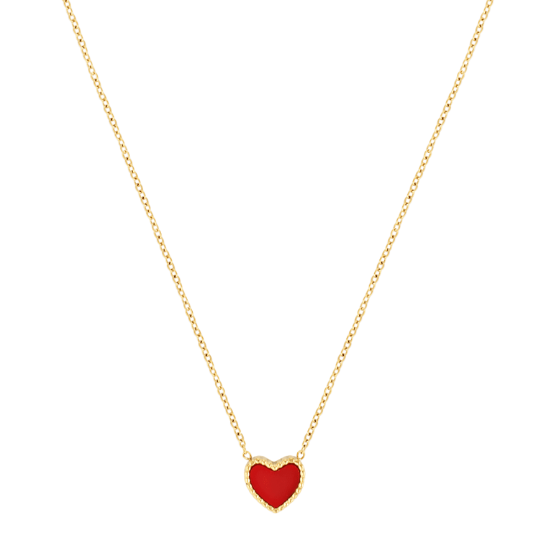 Red heart pendant necklace 