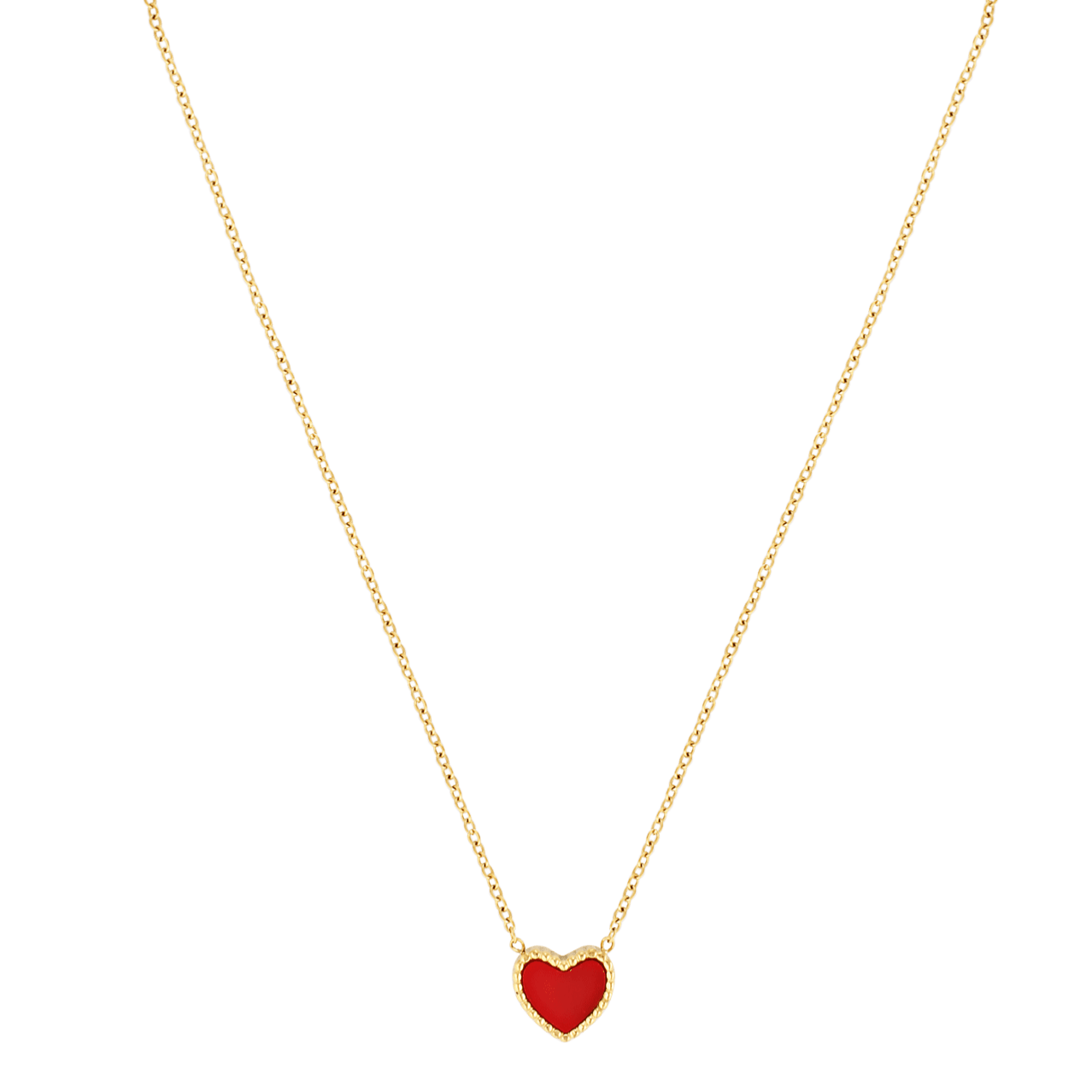 Red heart pendant necklace 