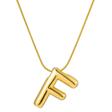 Letter F initial in gold necklace 