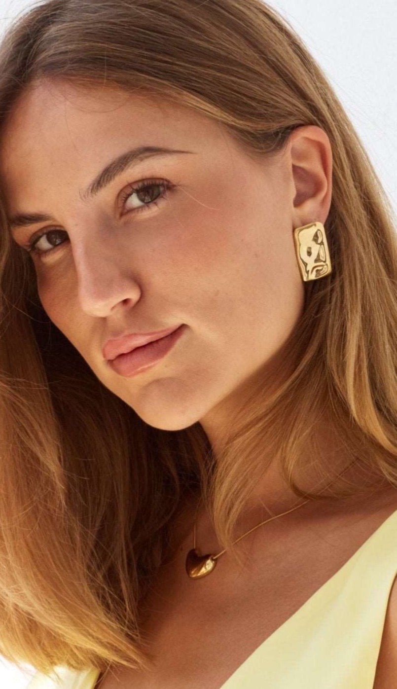 Sculpt Collection gold earrings 