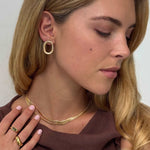 Glazed Collection 18k gold fill serpent chain hoops 