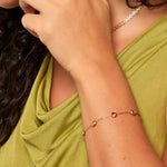 The gold Sprinkle Bracelet in multicoloured gemstones