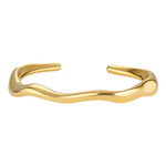 gold filled organic shape arc bangle