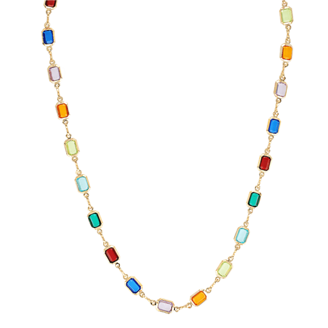 Gold fill rainbow gemstone necklace 