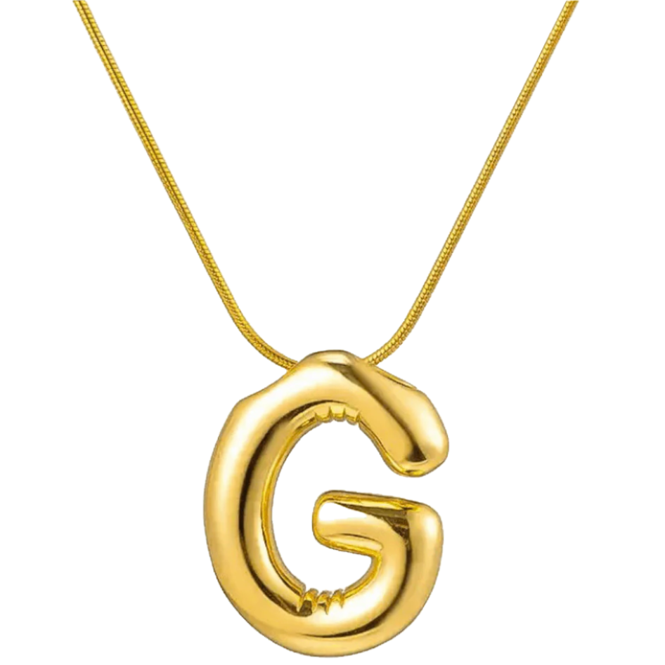 G shaped pendant initial necklace 