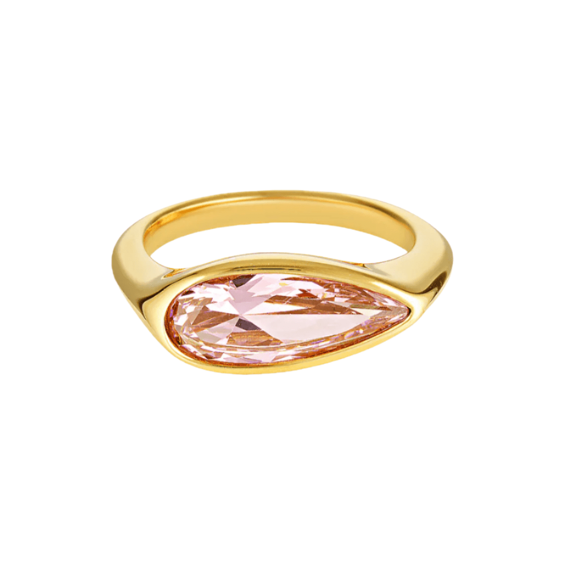 gold filled pink gemstone ring