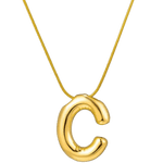 C shaped initial necklace 