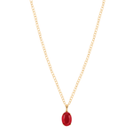 Lillian Necklace red crystal pendant on gold chain 