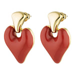 Valentin Studs in red enamel and gold fill 