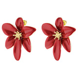 Tropical earrings in rose red 