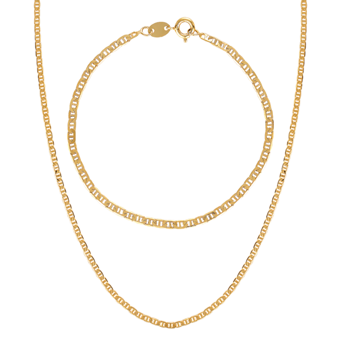 Mariner top 18K Gold Plated Necklace Bracelet Set