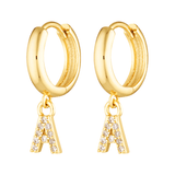 Gold fill initial letter hoops