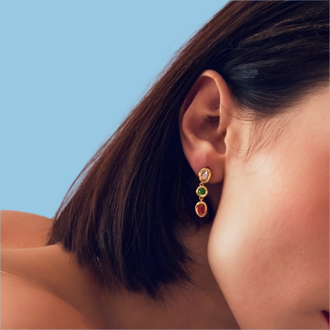 Model in Paloma Earrings