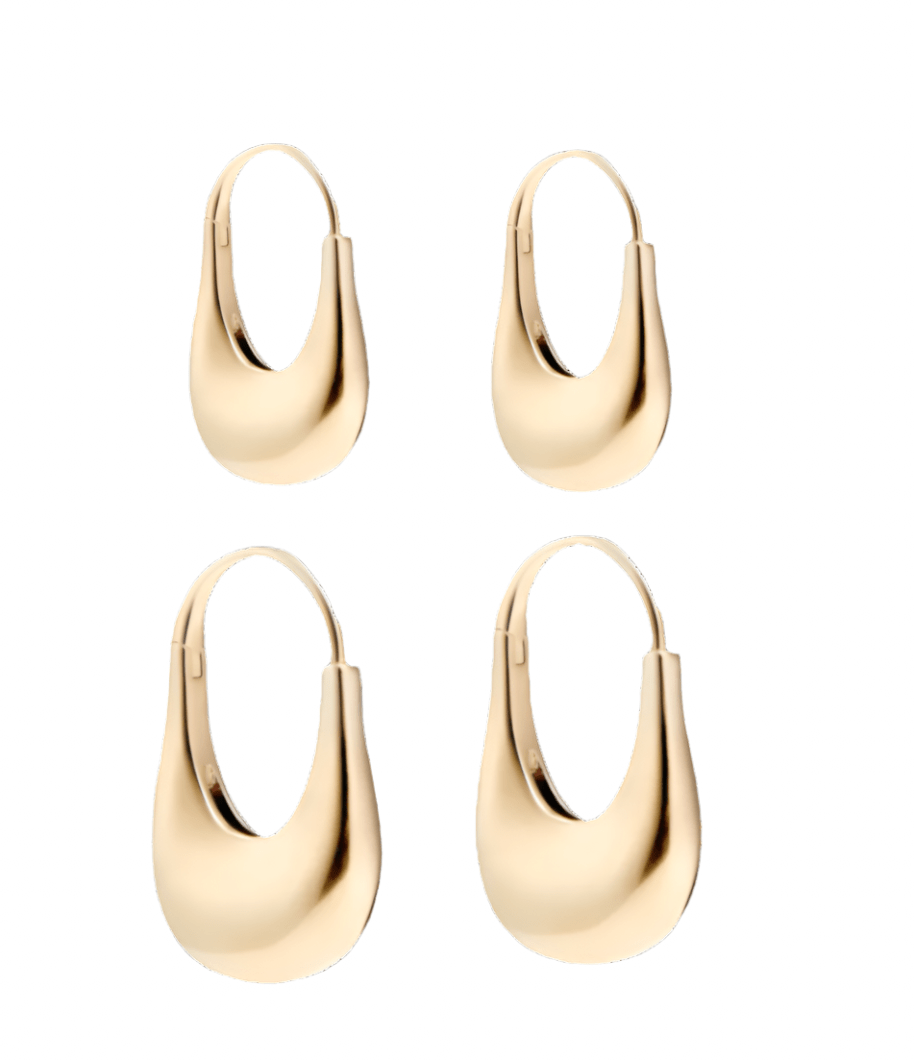 Noma teardrop shape gold vermeil hoops