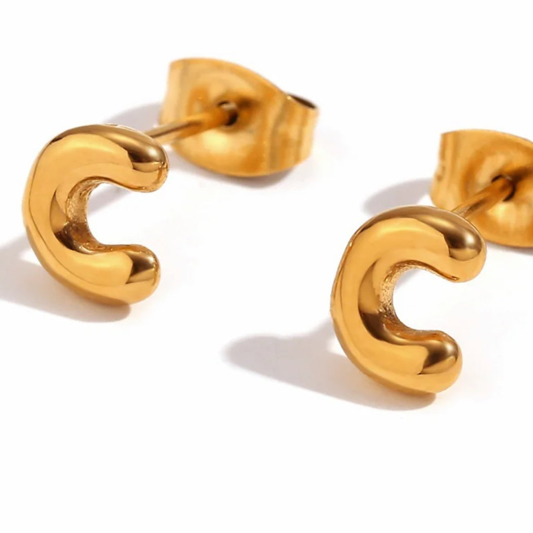 Letter C initial studs