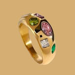 Colourful gem ring