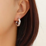 Silver Akoya Pearl hoops