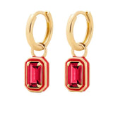 Lola Drops - red cubic zirconia and red enamel detail on 14k vermeil gold