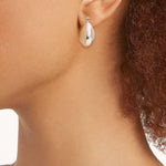 Silver Elodie Hoops in lightweight dome shape