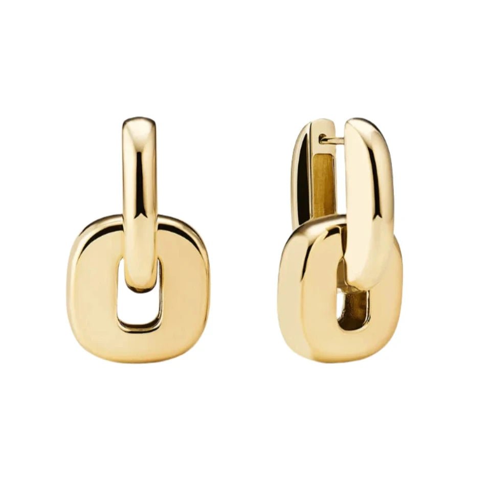 Funky geometric earrings with removable bottom section, in 18k Gold filled 