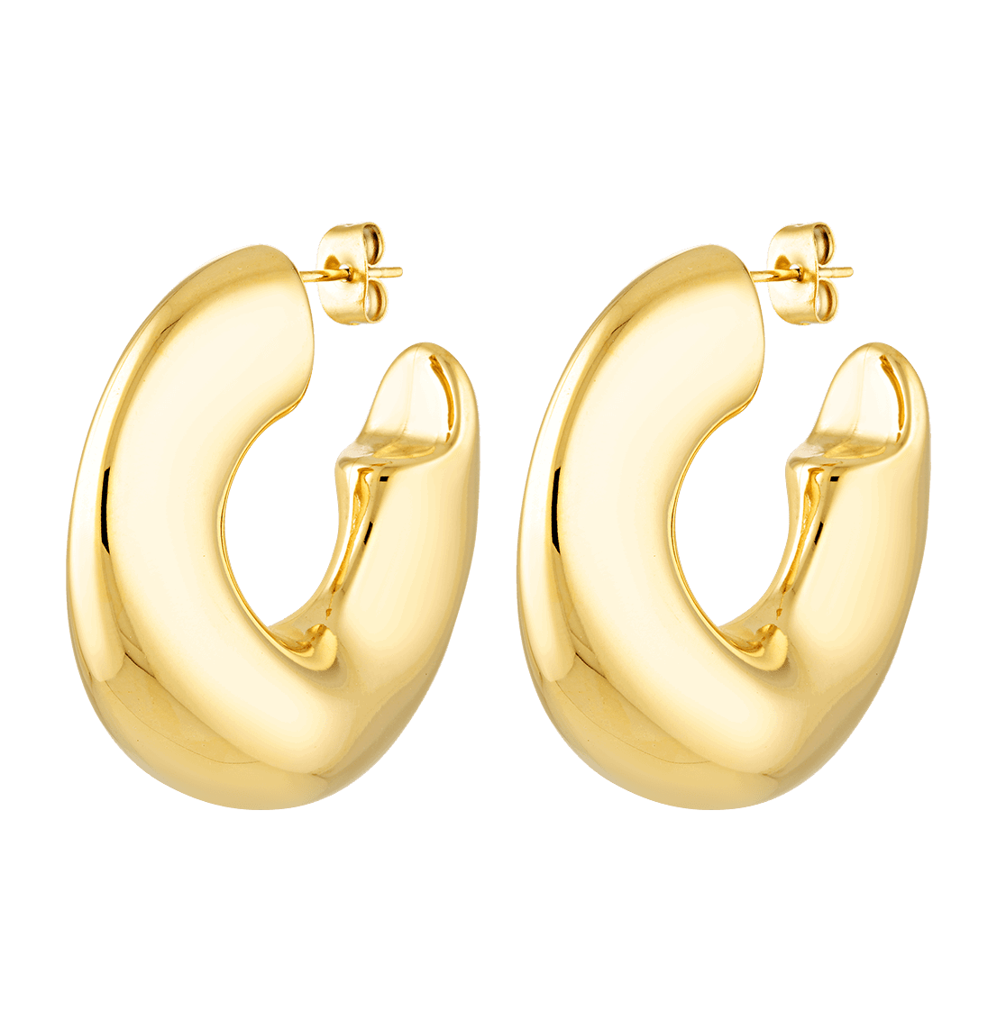 New Bixby and Co large organic gold hoops