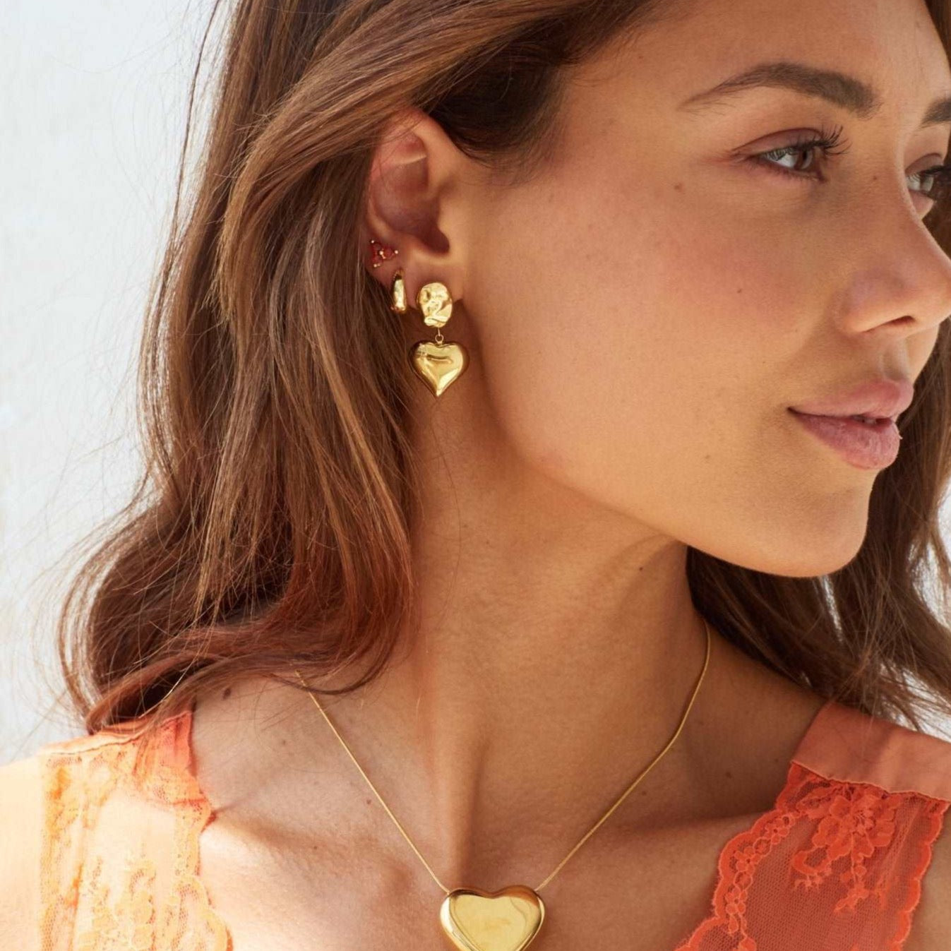 Gold Heart earrings