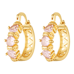 Pink crystal hoop earrings 
