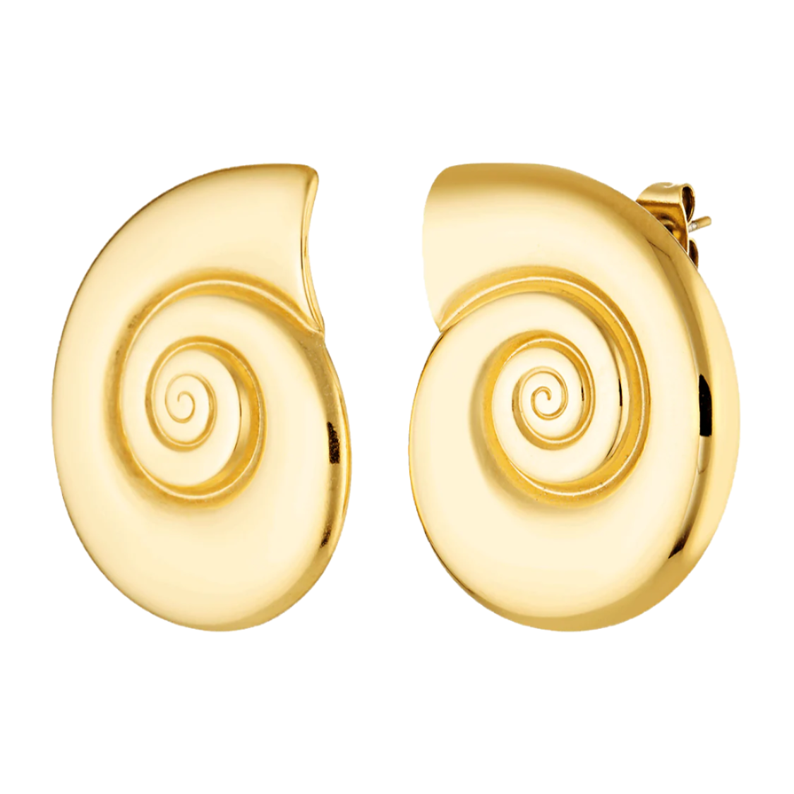 Gold Shell shaped stud earrings 