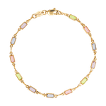 gold filled colourful pastel gemstone bracelet 