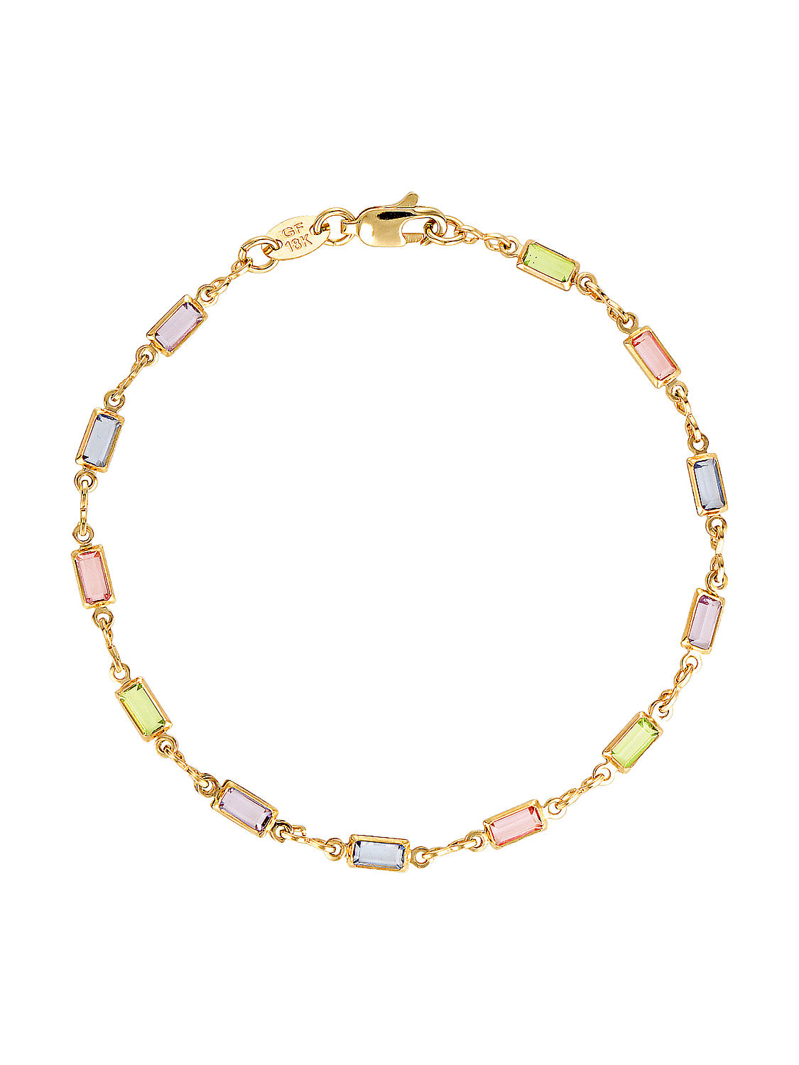gold filled colourful pastel gemstone bracelet 