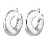 Our large silver hoops called Swell Hoops