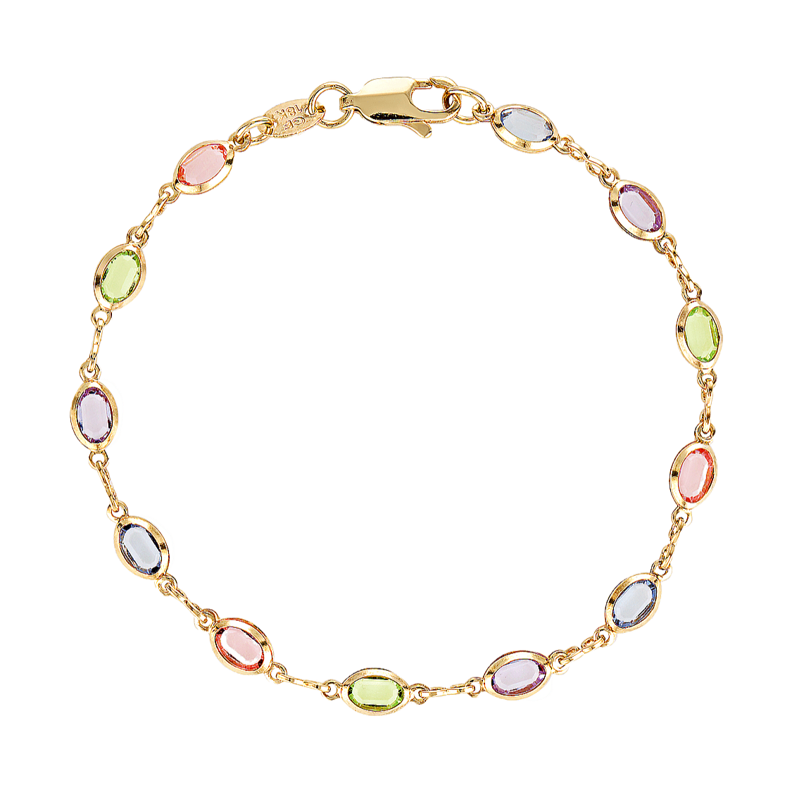 Pastel rainbow glass bracelet